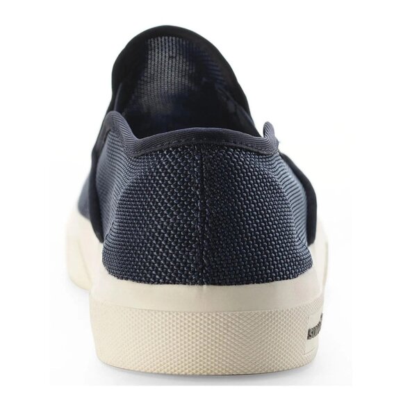 Sun Stone Men's Slip-On Sneakers Breathable Goring Round Toe Navy White 10.5 - Picture 3 of 5